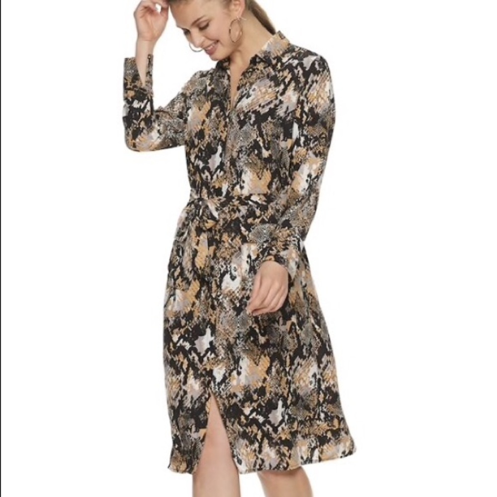 JENNIFER LOPEZ medium Buttondown Shirt Dress ❤️❤️